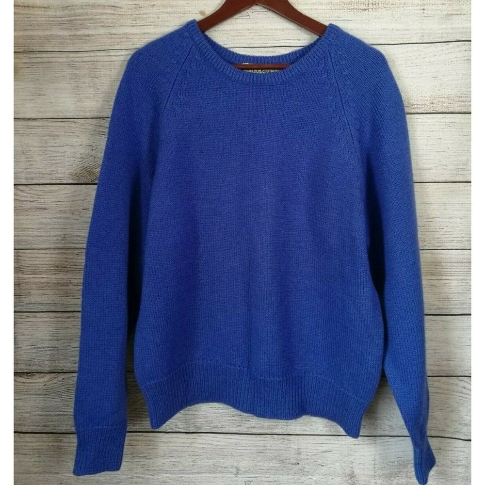 Vintage L.L. Bean Mens XL Blue Wool Sweater